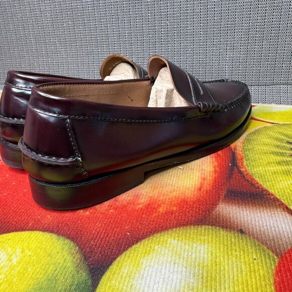 Florsheim Mens Size 11D Burgundy Leather Berkley Slip-On Penny Loafers - Picture 9 of 10